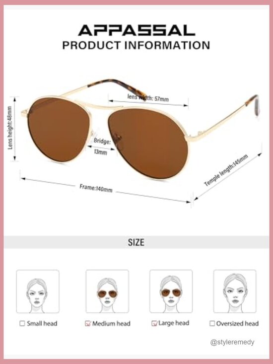 Metal Frame Aviator Sunglasses with UV400 Protection